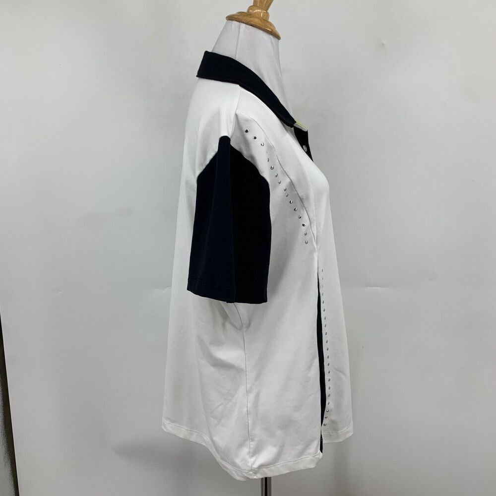 Spanner Polo Shirt Womens 2XL XXL Colorblock Golf Studs Short Sleeve Performance - Picture 5 of 11